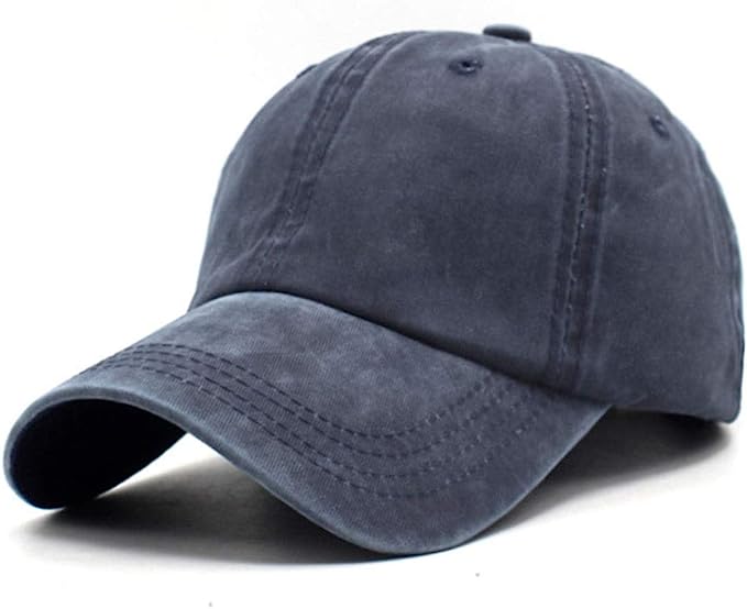 Unisex Vintage Washed Distressed Baseball-Cap Twill Adjustable Dad-Hat