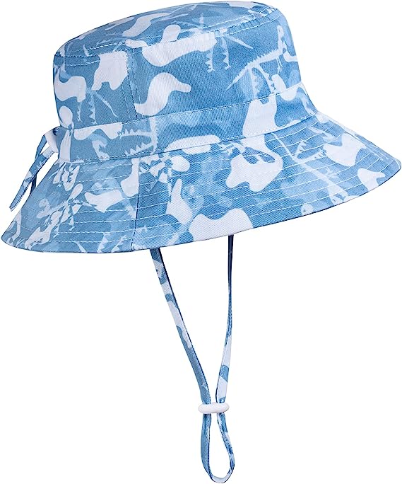 Adjustable Wide Brim Sun Hat - Summer Bucket Hat  for Infant Toddler and Kids UPF 50+